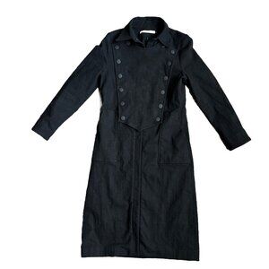 Twins Diverse Military Utility Womens 0 Coat Black Bohemian Mid Length Goth